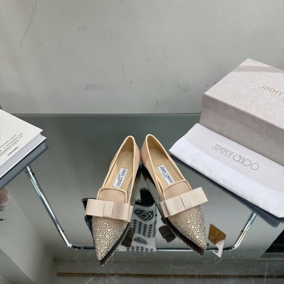 Jimmy Choo2022ss new spring and summer mesh hot diamond series flat shoes - Picture 8 of 9